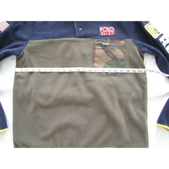 New Ralph Lauren Polo RL-67 American Flag Fleece Pullover Sz M (Retail $198) - Picture 4 of 8
